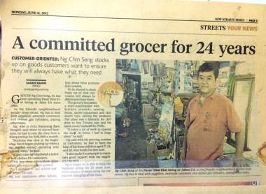 Keratan akhbar New Straits Times, 11 Jun 2012. Laporan oleh Sarah Rahim, seorang wartawan yang membesar di Bandar Baru Bangi.