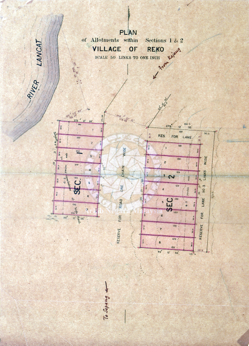 Pelan tanah Kampung Reko, 1898 Pelan tanah Kampung Reko, 1898