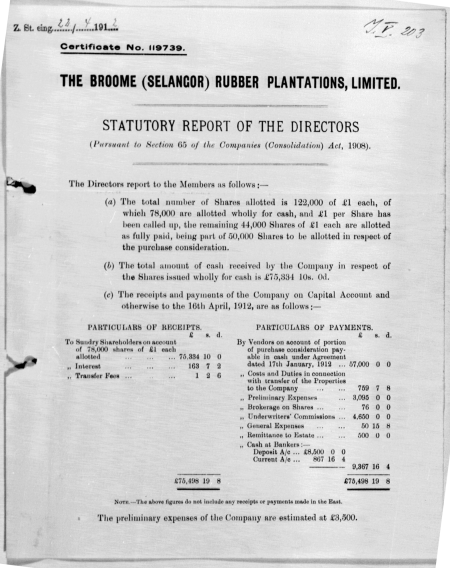 The Broome (Selangor) Rubber Plantations, Limited The Broome (Selangor) Rubber Plantations, Limited