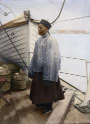 A Chinese “agent” on board a coolie boat. A Chinese “agent” on board a coolie boat.