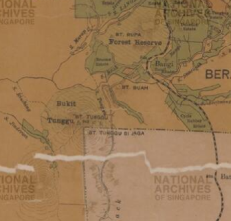 Peta sekitar Hutan Simpan Bukit Tunggul (sebelah Selangor), 1913 Peta sekitar Hutan Simpan Bukit Tunggul (sebelah Selangor), 1913