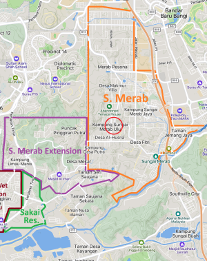 Peta lokasi Kampung Bangkahulu, Sungai Merab Ulu, 2025
